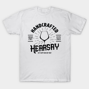 Hearsay Pub - Mega Pint - Beer Wine - Black T-Shirt